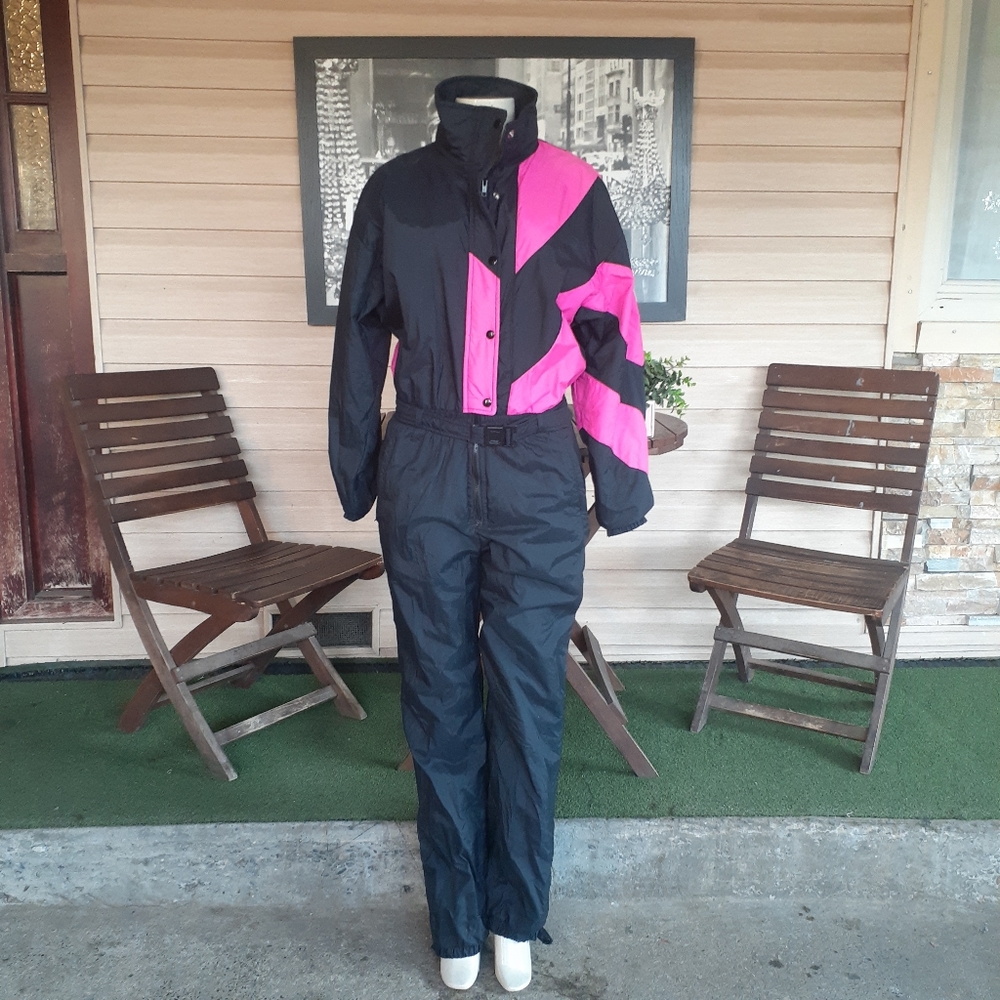 Women's Vintage 80's One Piece Snow Ski Overall Size 14